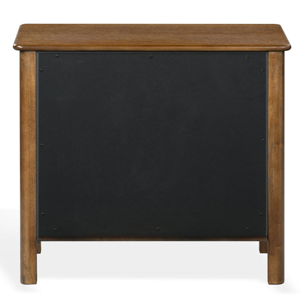 Hannaleigh 2-Drawer Nightstand With Metal Accents, Solid & Engineered Wood, Compact Storage Surface