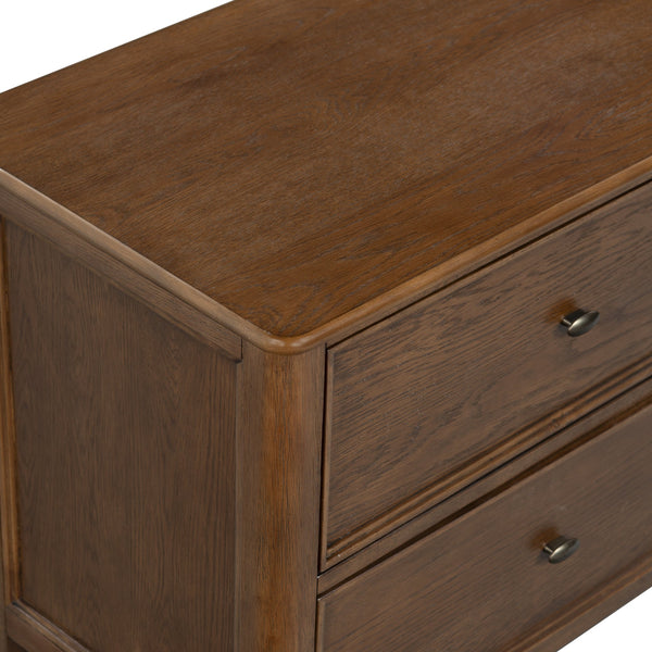 Hannaleigh 2-Drawer Nightstand With Metal Accents, Solid & Engineered Wood, Compact Storage Surface