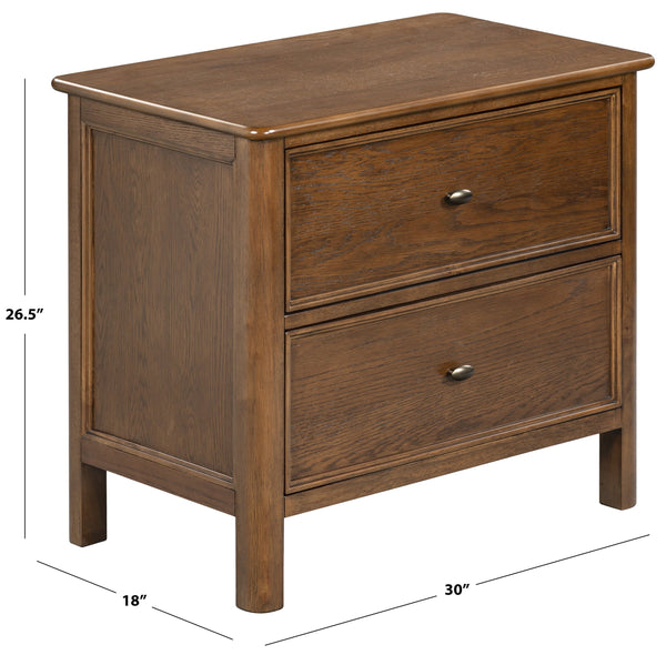 Hannaleigh 2-Drawer Nightstand With Metal Accents, Solid & Engineered Wood, Compact Storage Surface