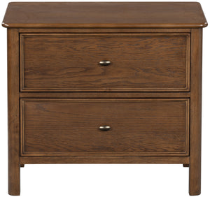 Hannaleigh 2-Drawer Nightstand With Metal Accents, Solid & Engineered Wood, Compact Storage Surface