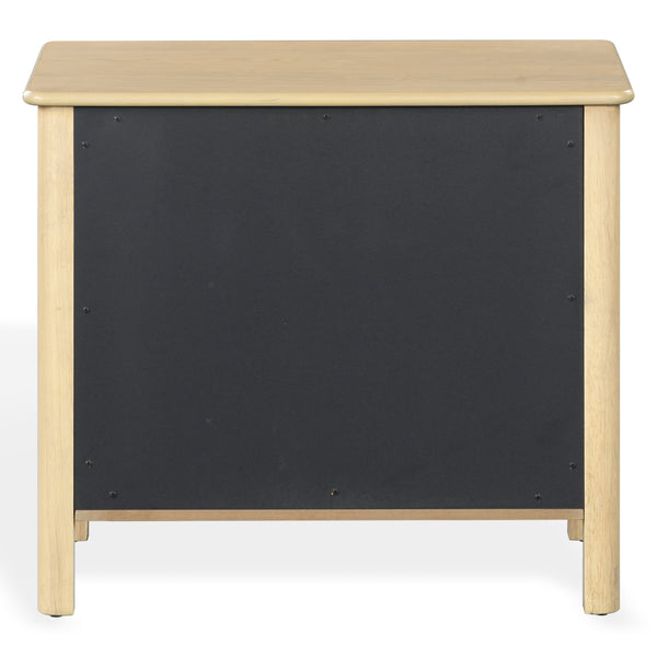 Hannaleigh 2-Drawer Nightstand With Metal Accents, Solid & Engineered Wood, Compact Storage Surface