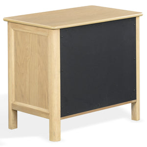 Hannaleigh 2-Drawer Nightstand With Metal Accents, Solid & Engineered Wood, Compact Storage Surface