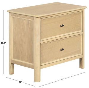 Hannaleigh 2-Drawer Nightstand With Metal Accents, Solid & Engineered Wood, Compact Storage Surface
