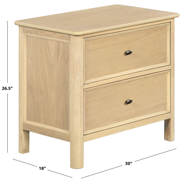 Hannaleigh 2-Drawer Nightstand With Metal Accents, Solid & Engineered Wood, Compact Storage Surface
