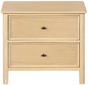 Hannaleigh 2-Drawer Nightstand With Metal Accents, Solid & Engineered Wood, Compact Storage Surface
