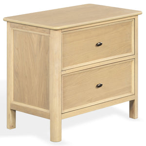 Hannaleigh 2-Drawer Nightstand With Metal Accents, Solid & Engineered Wood, Compact Storage Surface