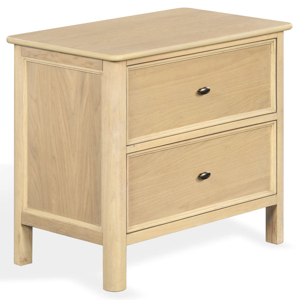 Hannaleigh 2-Drawer Nightstand With Metal Accents, Solid & Engineered Wood, Compact Storage Surface