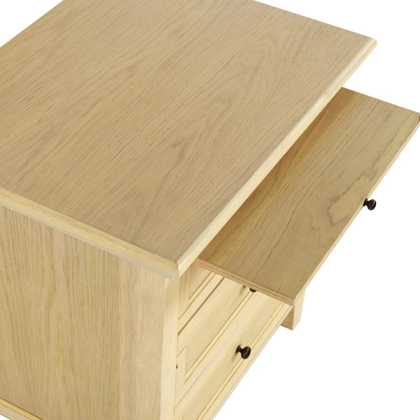 Trevor Modern 3-Drawer Wood Nightstand With Metal Accents, Smooth-Glide Storage & Compact Design