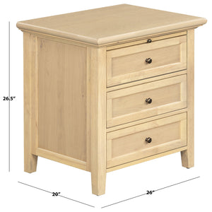 Trevor Modern 3-Drawer Wood Nightstand With Metal Accents, Smooth-Glide Storage & Compact Design