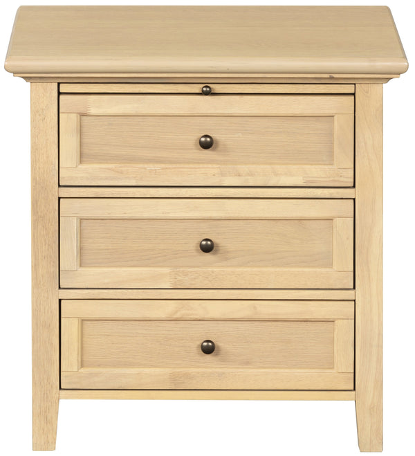 Trevor Modern 3-Drawer Wood Nightstand With Metal Accents, Smooth-Glide Storage & Compact Design