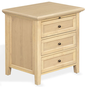 Trevor Modern 3-Drawer Wood Nightstand With Metal Accents, Smooth-Glide Storage & Compact Design