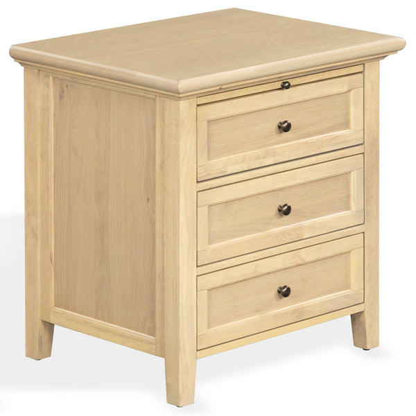 Trevor Modern 3-Drawer Wood Nightstand With Metal Accents, Smooth-Glide Storage & Compact Design