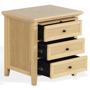Trevor Modern 3-Drawer Wood Nightstand With Metal Accents, Smooth-Glide Storage & Compact Design