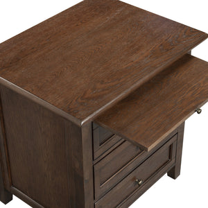 Trevor Modern 3-Drawer Wood Nightstand With Metal Accents, Smooth-Glide Storage & Compact Design