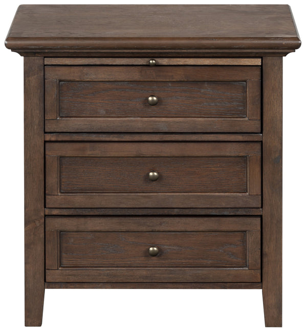 Trevor Modern 3-Drawer Wood Nightstand With Metal Accents, Smooth-Glide Storage & Compact Design