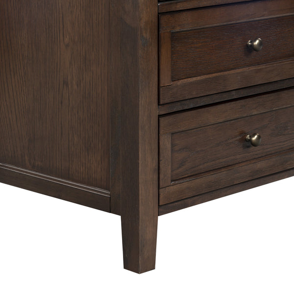 Trevor Modern 3-Drawer Wood Nightstand With Metal Accents, Smooth-Glide Storage & Compact Design