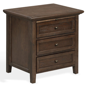 Trevor Modern 3-Drawer Wood Nightstand With Metal Accents, Smooth-Glide Storage & Compact Design