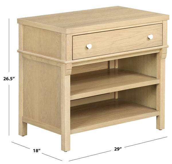 Haylie Modern 1-Drawer Wood Nightstand With Metal Base, Smooth-Glide Drawer & Durable Finish