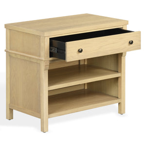 Haylie Modern 1-Drawer Wood Nightstand With Metal Base, Smooth-Glide Drawer & Durable Finish