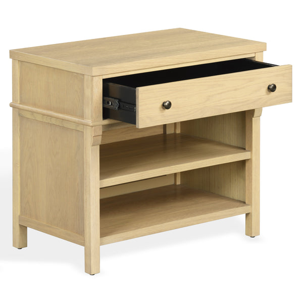 Haylie Modern 1-Drawer Wood Nightstand With Metal Base, Smooth-Glide Drawer & Durable Finish
