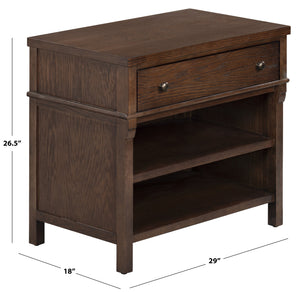 Haylie Modern 1-Drawer Wood Nightstand With Metal Base, Smooth-Glide Drawer & Durable Finish