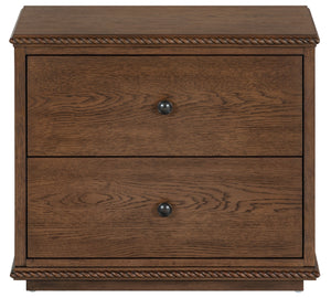 Octavian Rope-Trim Wood Nightstand With Spacious Drawer And Metal Accents For Coastal Charm