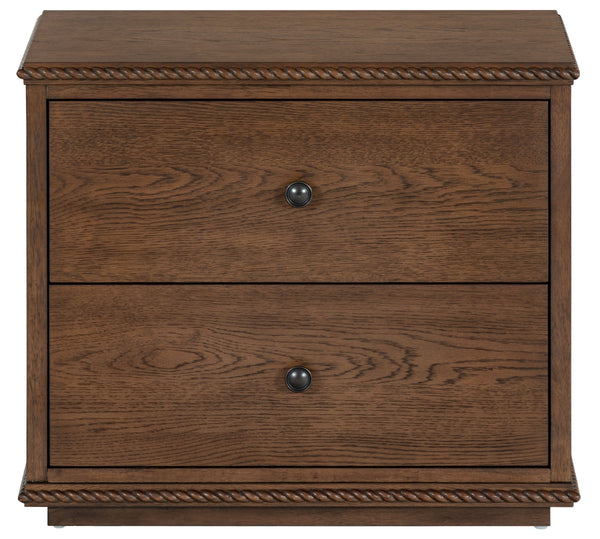 Octavian Rope-Trim Wood Nightstand With Spacious Drawer And Metal Accents For Coastal Charm