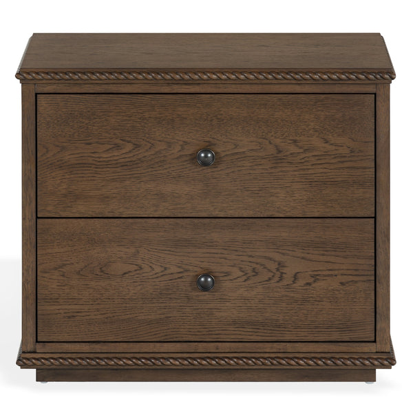 Octavian Rope-Trim Wood Nightstand With Spacious Drawer And Metal Accents For Coastal Charm