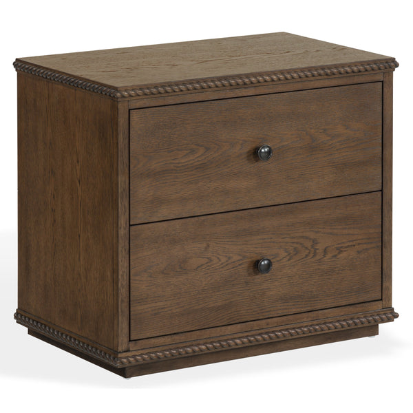 Octavian Rope-Trim Wood Nightstand With Spacious Drawer And Metal Accents For Coastal Charm