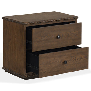 Octavian Rope-Trim Wood Nightstand With Spacious Drawer And Metal Accents For Coastal Charm