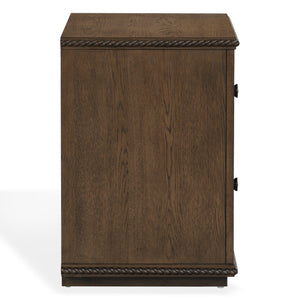 Octavian Rope-Trim Wood Nightstand With Spacious Drawer And Metal Accents For Coastal Charm