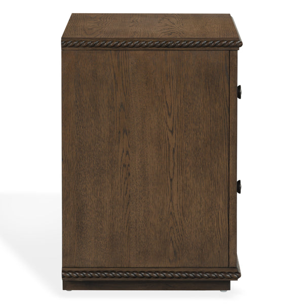 Octavian Rope-Trim Wood Nightstand With Spacious Drawer And Metal Accents For Coastal Charm