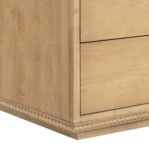 Safavieh Octavian Rope Carved Wood Dresser with Brown Oak Finish for Primary Bedroom Storage SFV2234A