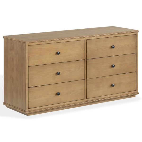 Safavieh Octavian Rope Carved Wood Dresser with Brown Oak Finish for Primary Bedroom Storage SFV2234A