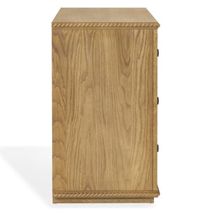 Safavieh Octavian Rope Carved Wood Dresser with Brown Oak Finish for Primary Bedroom Storage SFV2234A