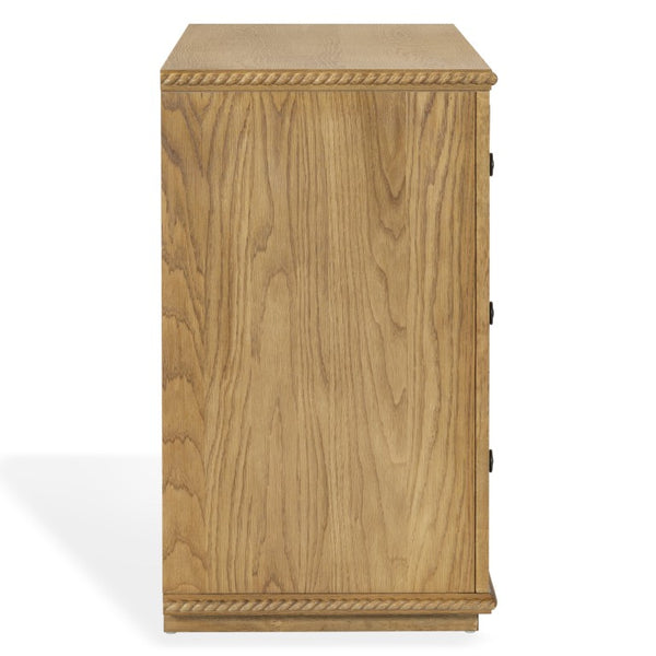 Safavieh Octavian Rope Carved Wood Dresser with Brown Oak Finish for Primary Bedroom Storage SFV2234A