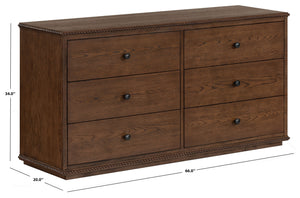 Octavian Rope-Detail Wood Dresser With Metal Accents — Solid Craftsmanship, Generous Storage, 66" W