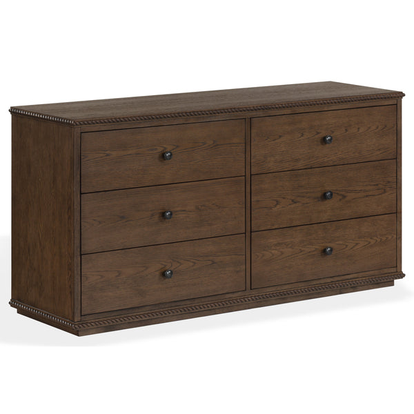 Octavian Rope-Detail Wood Dresser With Metal Accents — Solid Craftsmanship, Generous Storage, 66" W