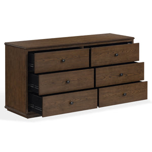Octavian Rope-Detail Wood Dresser With Metal Accents — Solid Craftsmanship, Generous Storage, 66" W