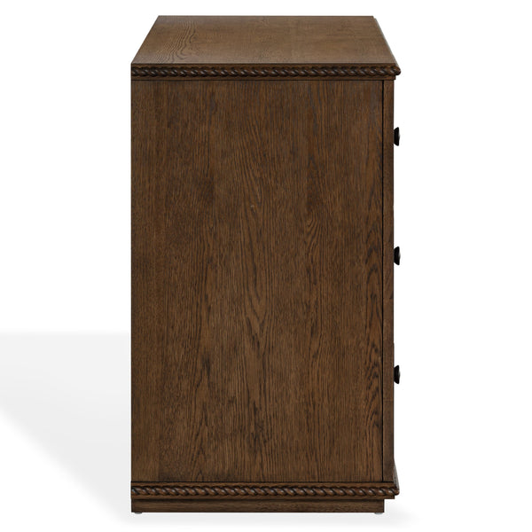 Octavian Rope-Detail Wood Dresser With Metal Accents — Solid Craftsmanship, Generous Storage, 66" W
