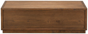 Safavieh Zeus Solid Wood Rectangular Coffee Table Warm Oak Finish Low Profile Living Room Brown SFV2235A