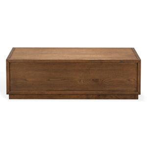 Safavieh Zeus Solid Wood Rectangular Coffee Table Warm Oak Finish Low Profile Living Room Brown SFV2235A