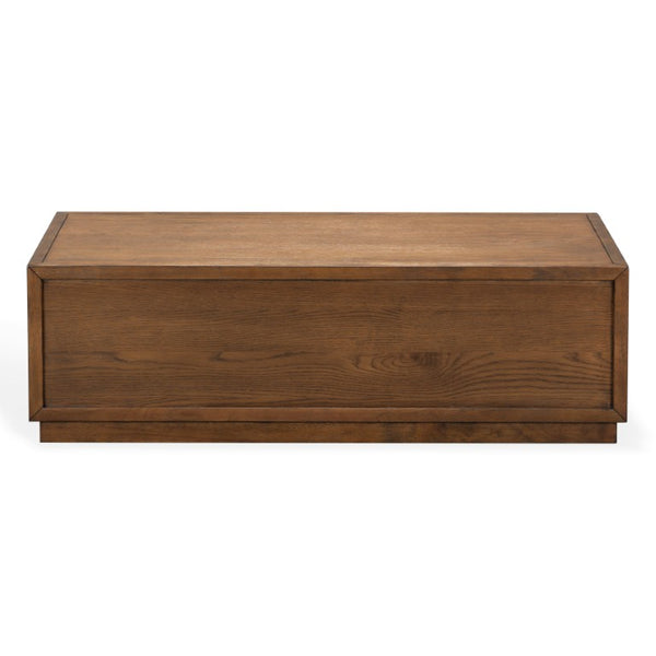 Safavieh Zeus Solid Wood Rectangular Coffee Table Warm Oak Finish Low Profile Living Room Brown SFV2235A