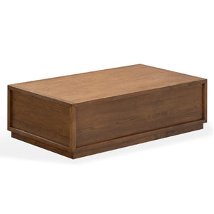 Safavieh Zeus Solid Wood Rectangular Coffee Table Warm Oak Finish Low Profile Living Room Brown SFV2235A