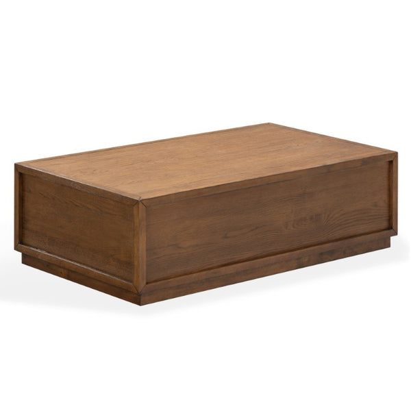 Safavieh Zeus Solid Wood Rectangular Coffee Table Warm Oak Finish Low Profile Living Room Brown SFV2235A