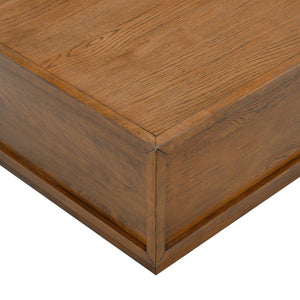Safavieh Zeus Solid Wood Rectangular Coffee Table Warm Oak Finish Low Profile Living Room Brown SFV2235A