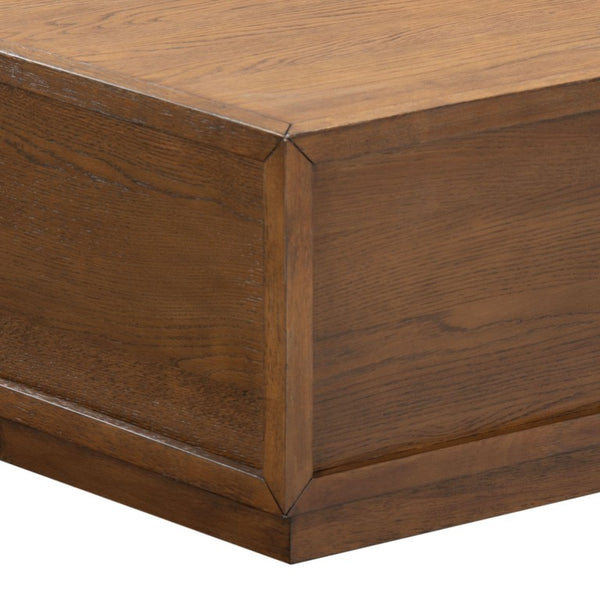 Safavieh Zeus Solid Wood Rectangular Coffee Table Warm Oak Finish Low Profile Living Room Brown SFV2235A