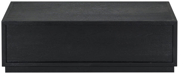 Safavieh Zeus Solid Wood Rectangular Coffee Table Warm Oak Finish Low Profile Living Room Black SFV2235B