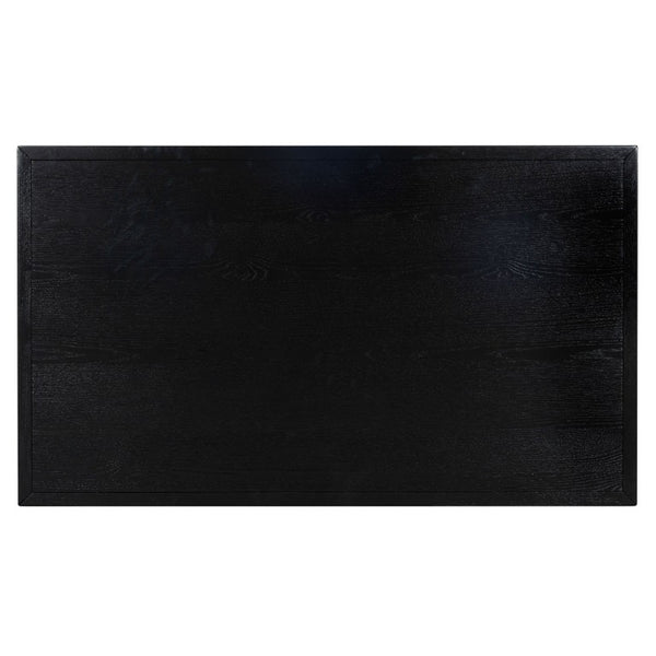 Safavieh Zeus Solid Wood Rectangular Coffee Table Warm Oak Finish Low Profile Living Room Black SFV2235B