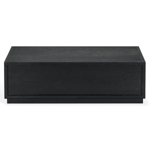 Safavieh Zeus Solid Wood Rectangular Coffee Table Warm Oak Finish Low Profile Living Room Black SFV2235B